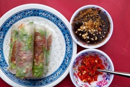 Popular snack "Bo Bia" in Saigon