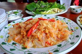 Nhech fish (Pisodonophis boro) salad